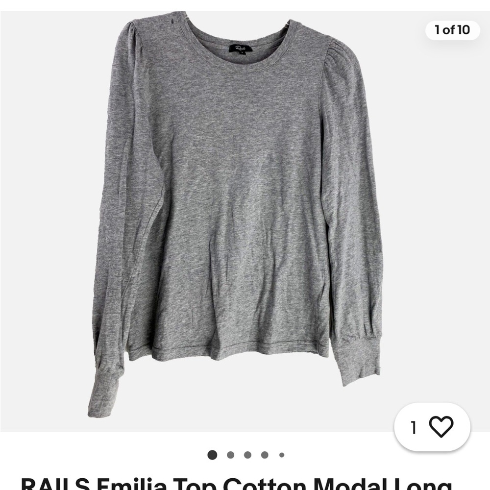Rails NWT Emilia puff sleeve long sleeve tee size M